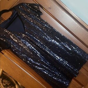 Sequin Navy Evening Party Dress